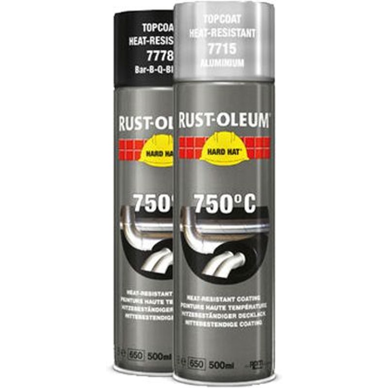 Peinture haute température 750° aérosol noir Hard Hat RUST-OLEUM
