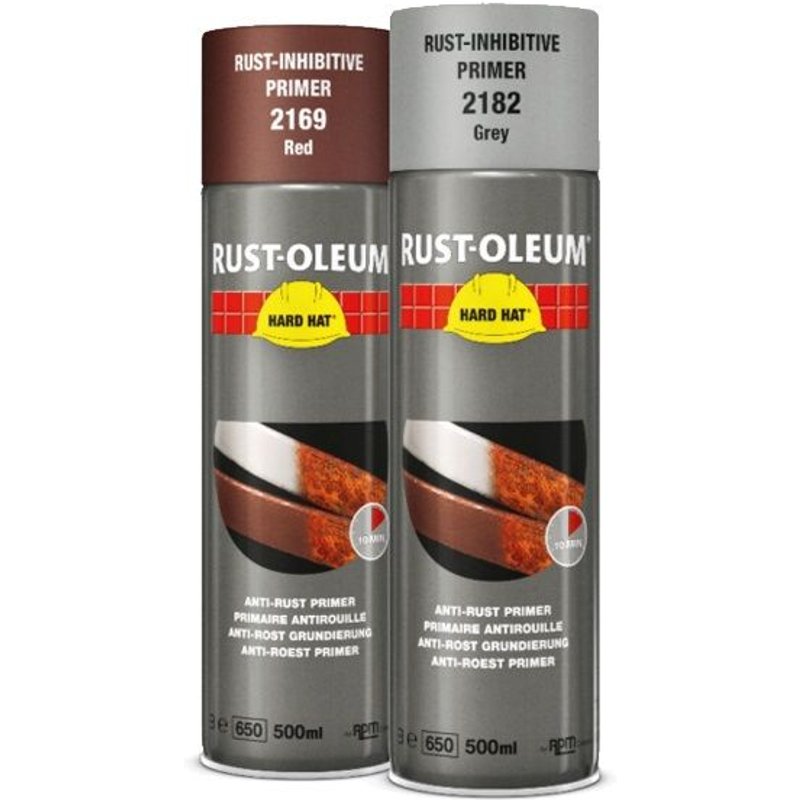 Primaire antirouille aérosol gris Hard Hat Rust-Oléum 2182 RUST-OLEUM