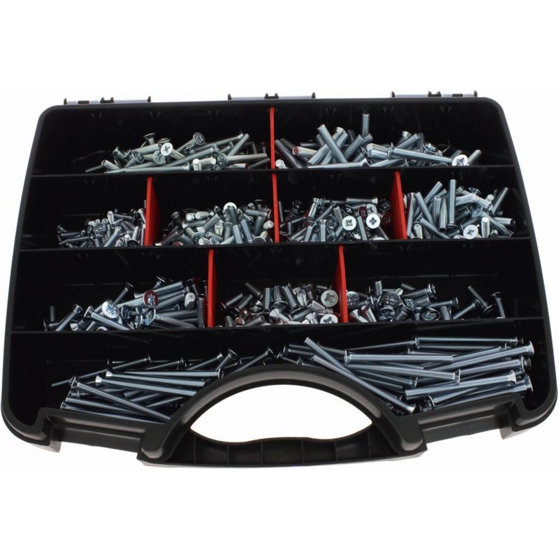 Coffret de 690 vis Ă mĂ©taux tĂȘte fraisĂ©e POZIDRIV - ULTIMA - COF806