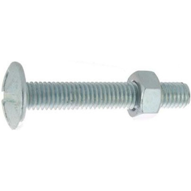 Boulon poelier à tête ronde large fendue en croix acier zingué blanc classe 4.8 NFE 25128/DIN 555 8X50 boîte de 100 - ULTIMA - 80308050