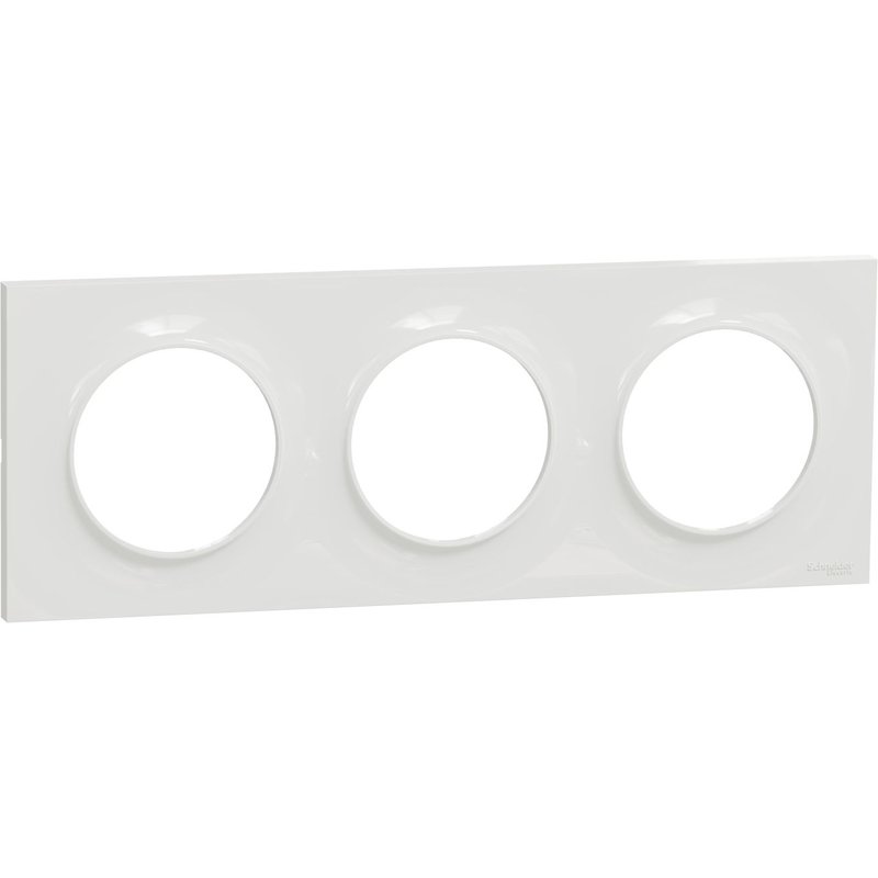 Plaque de finition ODACE Styl 3 postes - Blanc