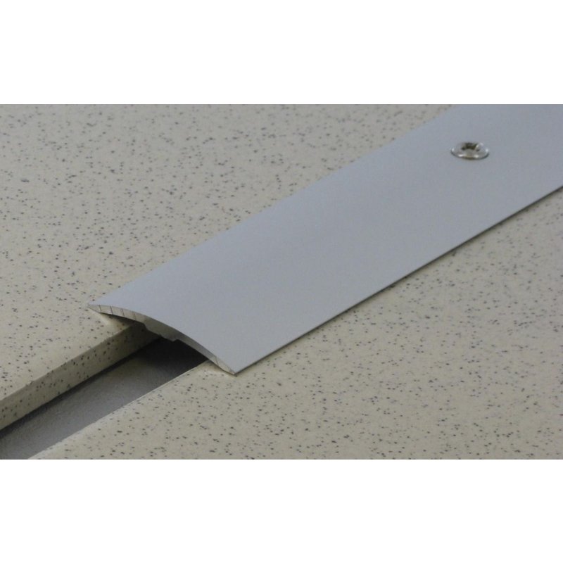 Seuil plat Ă visser 3M - inox brillant - 7 mm x 50 mm x 2.70 m - 14 trous - 22 00 11