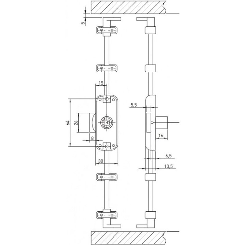Kit serrure espagnolette et accessoires - OJMAR - C7968.006NI