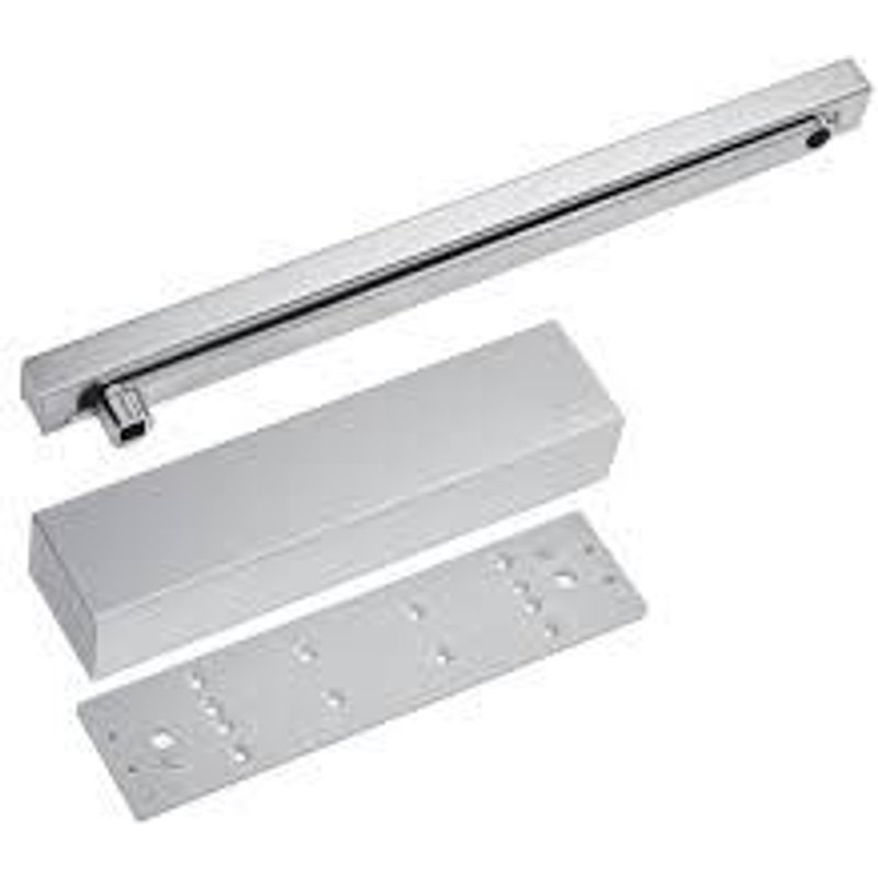 Ferme-porte à bras glissière + plaque - force 4 - argent - TS 91 B DORMAKABA