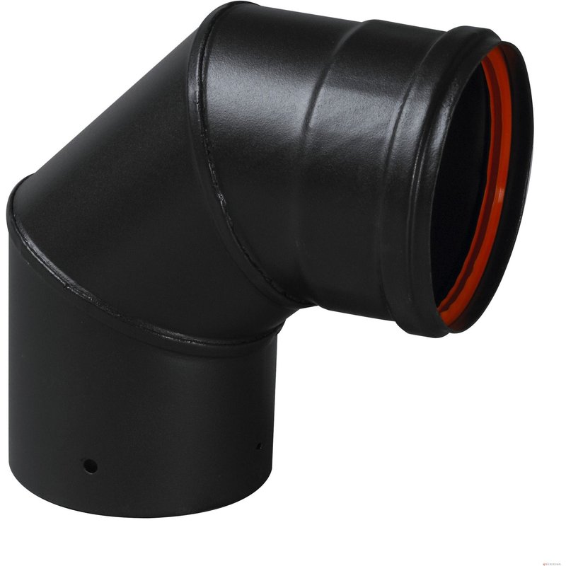 Coude acier émail noir à 90° - joint viton - diamètre 80 mm TEN