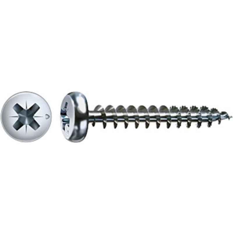 Vis Ă bois agglomĂ©rĂ© - tĂȘte ronde - PZ- total - 4x35 - B 1000 - Wirox SPAX