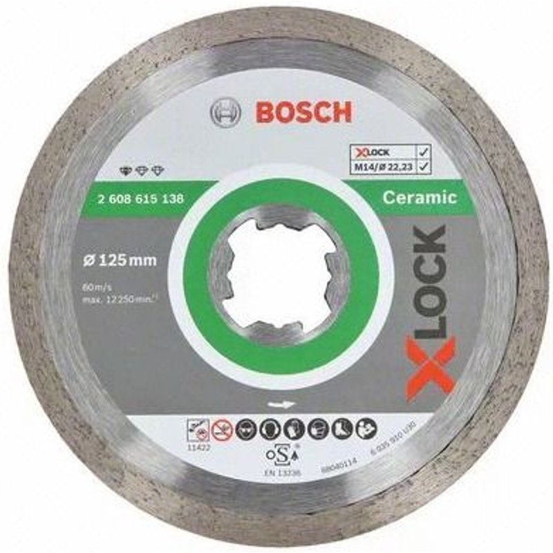 Bosch Disques à tronçonner diamantés X-LOCK Standard for Ceramic 125x22,23x1,6x7,5 - 2608615138