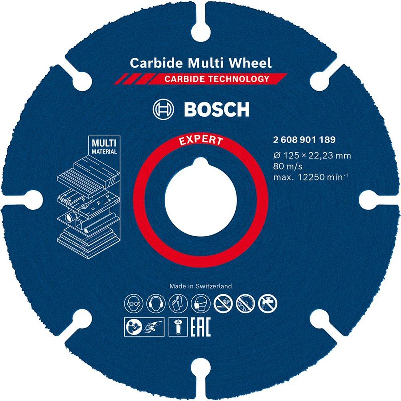 Bosch Disque à tronçonner EXPERT Carbide Multi Wheel 125 mm, 22,23 mm - 2608901189