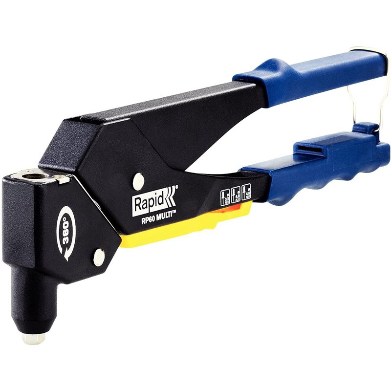 RAPID Pince a riveter RP60 MULTI tete pivotante en coffret Kit RP40 + 5x50 rivets + 3 forets