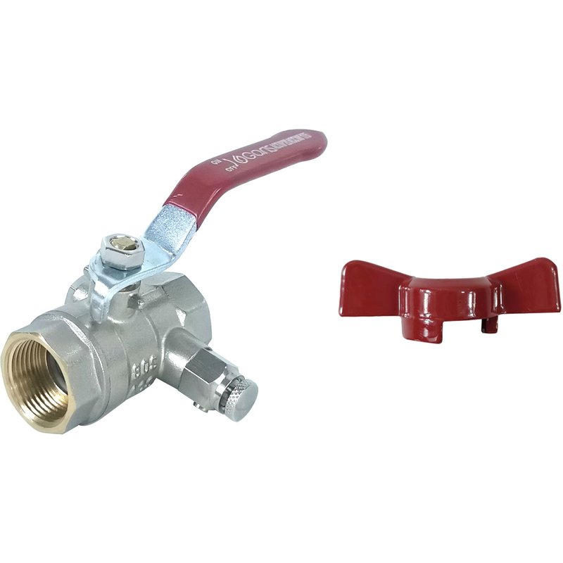 Vanne à purge poignée + papillon femelle femelle 40/49 - GARIS - V03FF40M