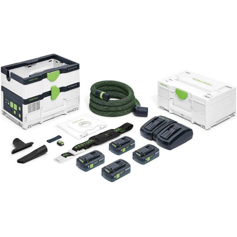 Festool Aspirateurs sans fil CTLC SYS HPC 4,0 I-Plus CLEANTEC, 18V/2x4Ah - 576944
