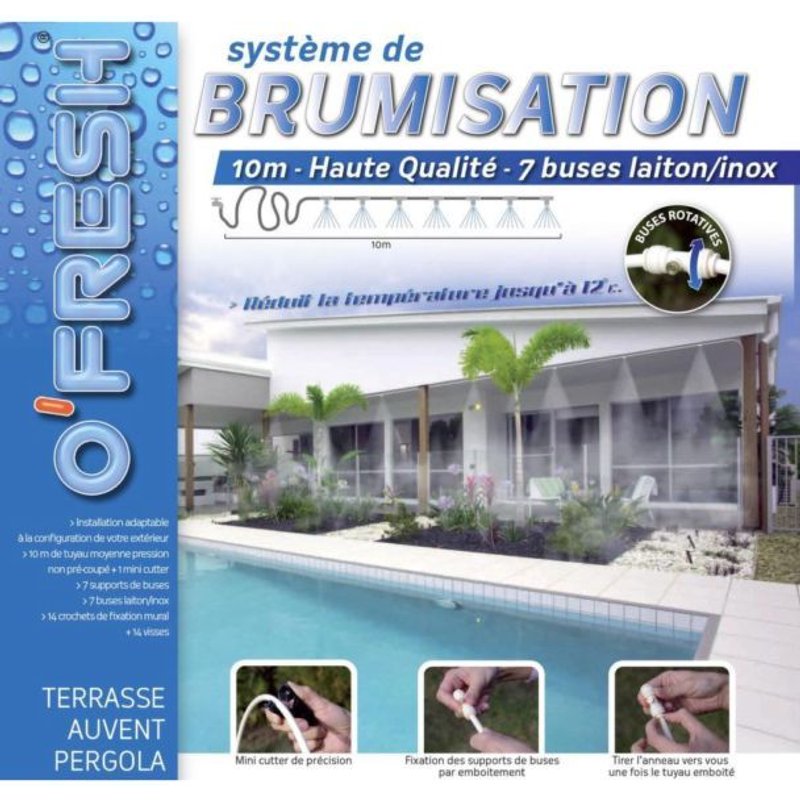O'Fresh 063 Brumisateur de terrasse 10 m avec 7 buses Inox