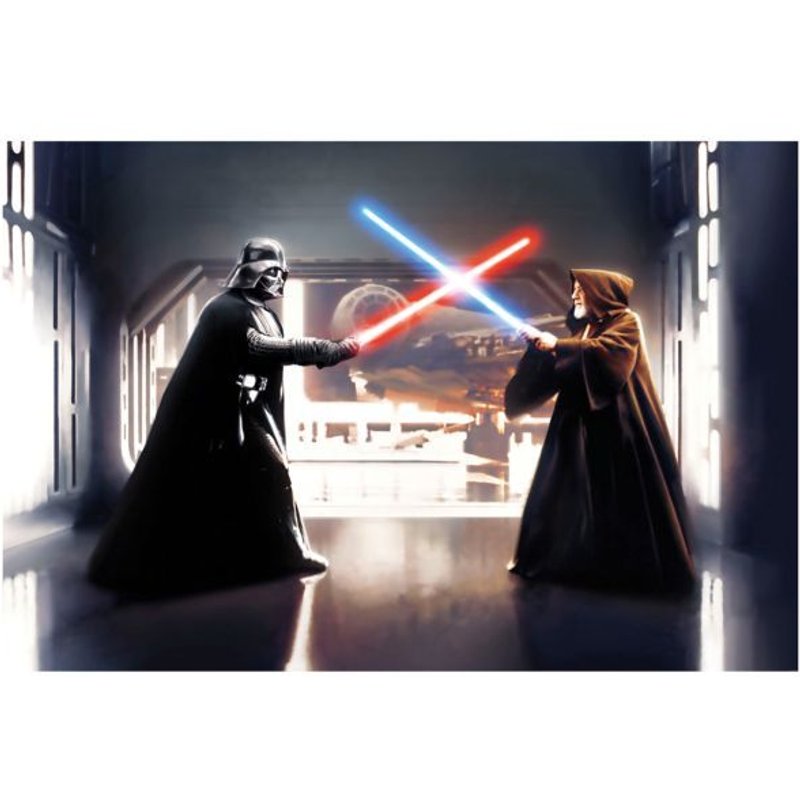 Papier Peint panoramique intissé Vader vs. Kenobi Star Wars 300X200 CM