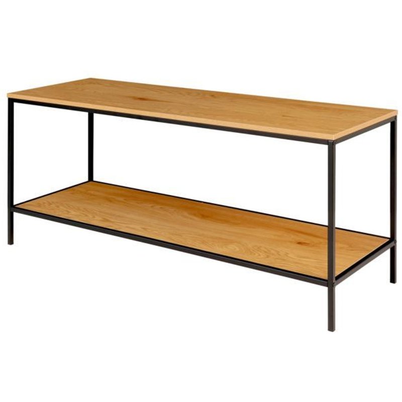 House Nordic Meuble TV avec 2 étagères Avery Chêne et noir