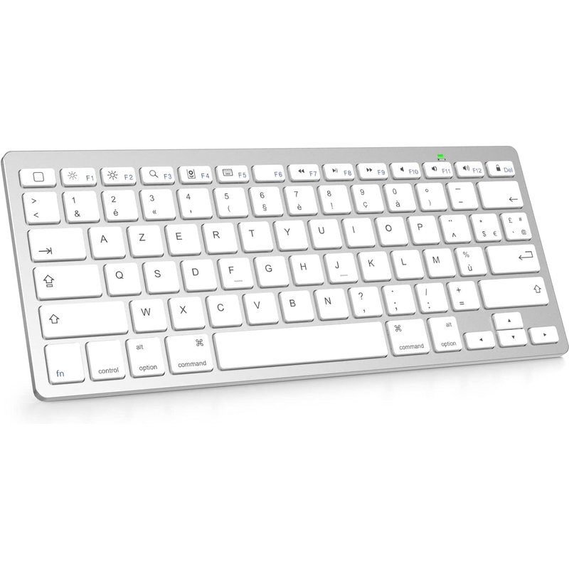 Clavier pour iPad, Clavier Bluetooth pour iPad Pro 13/11/12.9/ iPad 10.9/10.2/ iPad 9/8/7/6/5/ iPad Air 5/4/3 /iPad Mini 6/5 et iPhone, Clavier AZERTY pour iOS, Argent?