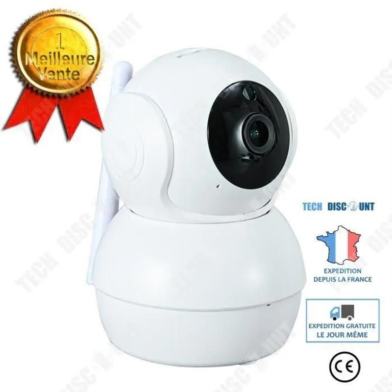 Caméra de surveillance intérieure sans fil rotative à 355 degrés, WIFI, 2 millions de pixels HD