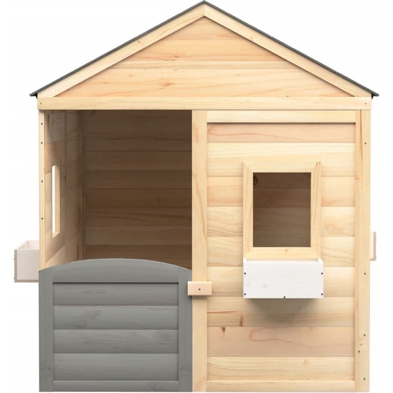 Maison De Jeux Et Porte Verrouillable/Fleurs Bois Massif Sapin Vidaxl Vidaxl