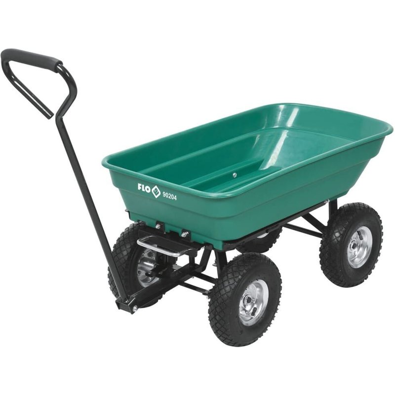 Chariot à benne basculante de jardin 55 L 150 kg FLO