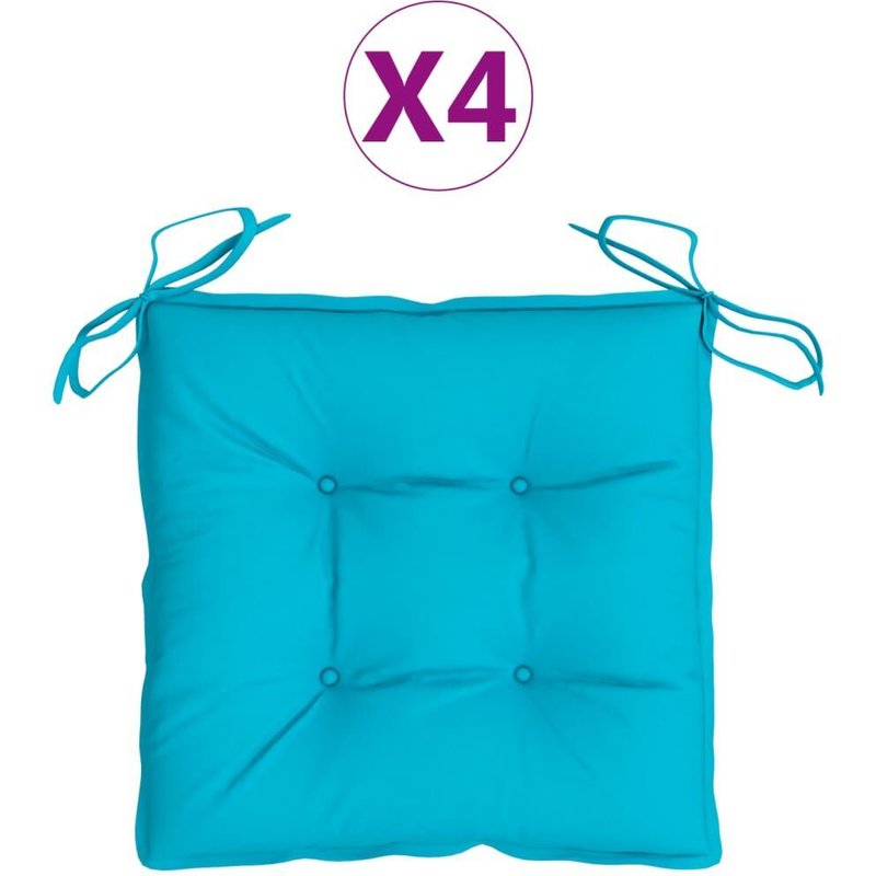 Coussins De Chaise 4 Pcs Turquoise 40x40x7 Cm Tissu Vidaxl Vidaxl