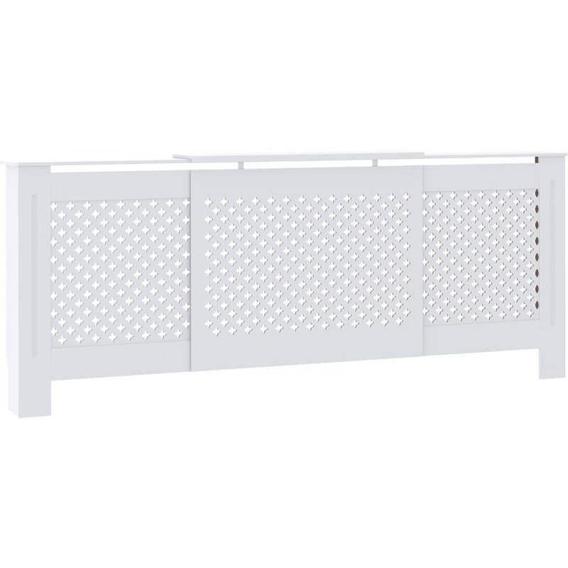 vidaXL Cache-radiateur MDF Blanc 205 cm