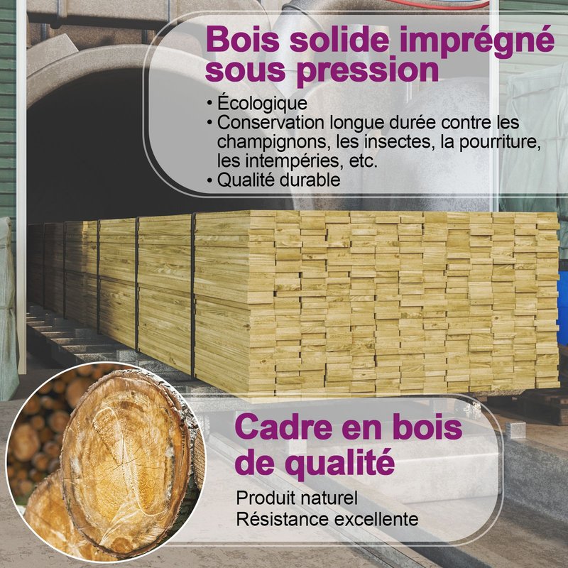 Vidaxl Lit Surélevé Rectangulaire 100x50x40 Cm Bois