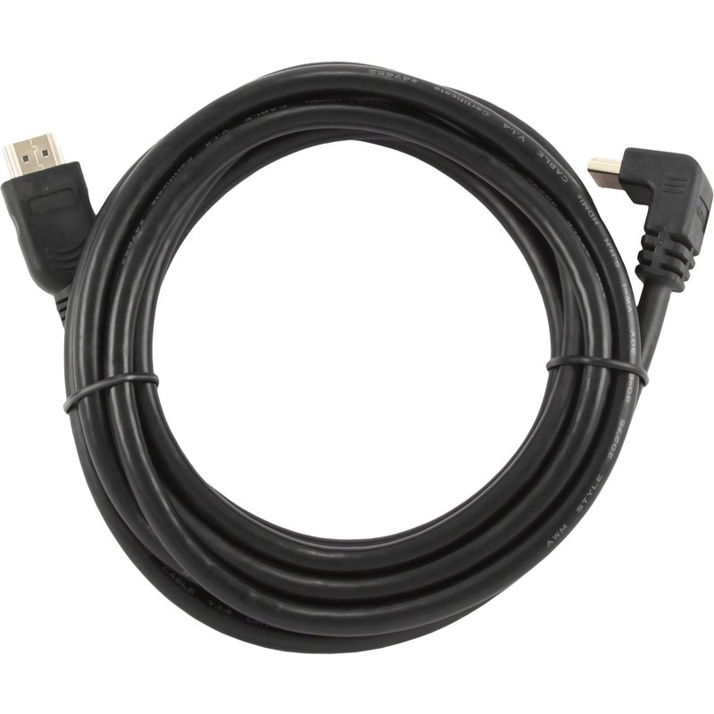 Gembird - Câble HDMI - HDMI mâle pour HDMI mâle - 3 m - noir - connecteur à 90 °