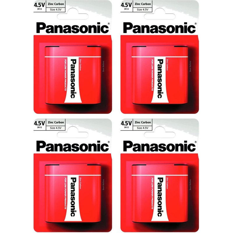 Panasonic Lot de 4 Piles RED Special Power 3R12/Flat Zinc-Carbon 4,5 V