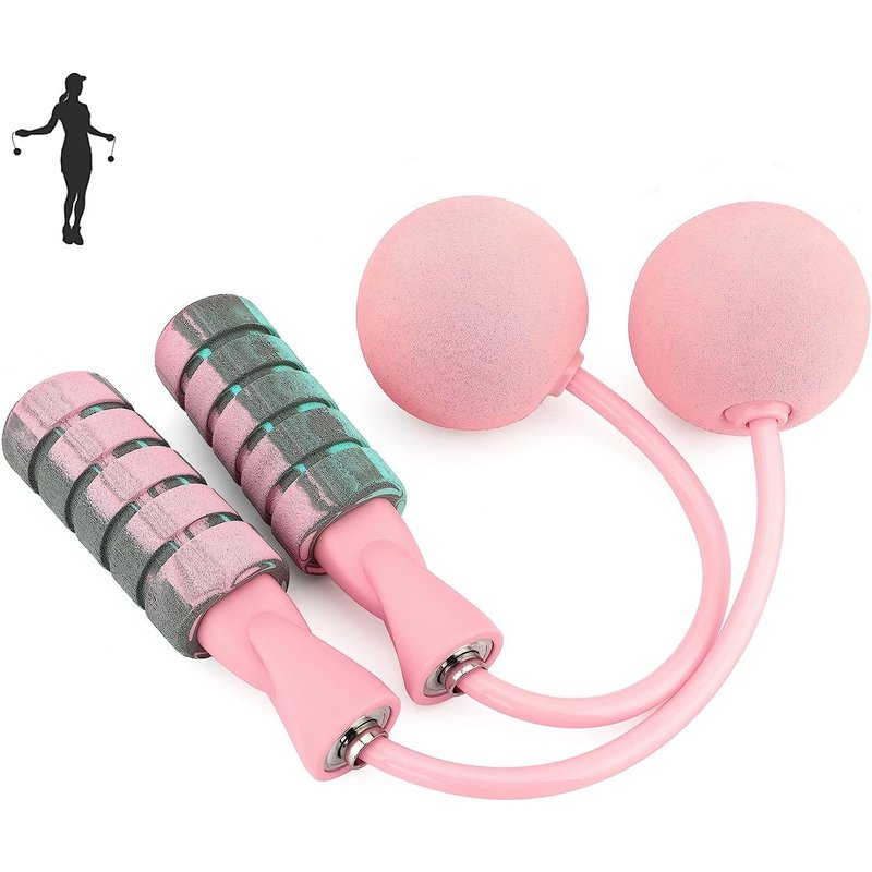 1 Corde À Sauter Sans Corde D'entraînement Rose Pour Le Fitness, Corde À Sauter Sans Fil Lestée Réglable Pour Hommes Femmes Enfants