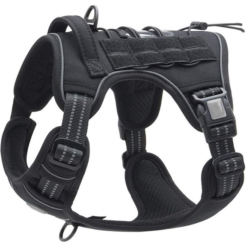 Taille L, Noir , Harnais De Chien Anti Traction, Harnais Tactique Chien Respirant Réglable Facile À Mettre Pour Moyen Grand Chien, Gilet Durable Réfléchissant, Matériel Militaire