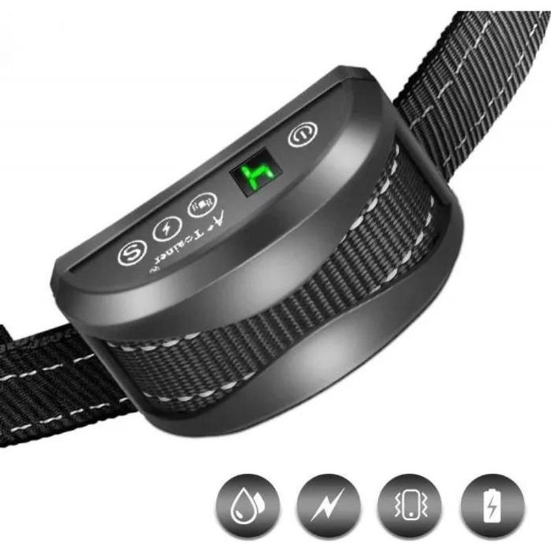 Collier Anti-Aboiement Chien - 3 Modes Automatique Ip65 Batterie Rechargeable Sangle Reflechissant Réglable Pour Petit Gros Chien