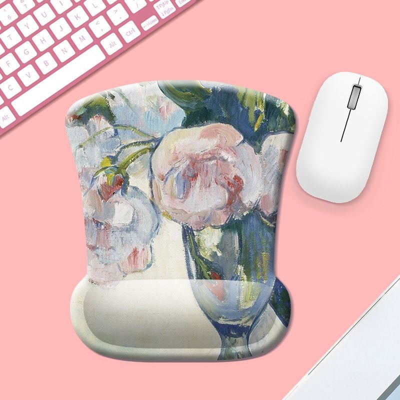 Tapis de Souris Ergonomique - Tapis de Souris Gamer avec Repose Poignet en Gel, Confort avec Repose-Poignet Gaming Mouse Pad pour Ordinateur et Ordinateur Portable - Nénuphars