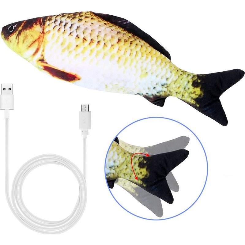 Jouet À Mâcher Électrique Pour Chat, Jouet Pour Animal De Compagnie, Mordiller, Poisson, Simulation De Carpe, Chargement Usb