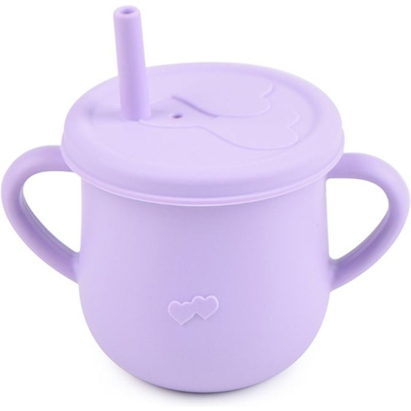Tasse à boire en Silicone, tasse à paille d'alimentation pour bébé, nourrissons en bas âge, apprentissage de la boisson, tasse à boire Portable à Double poignée