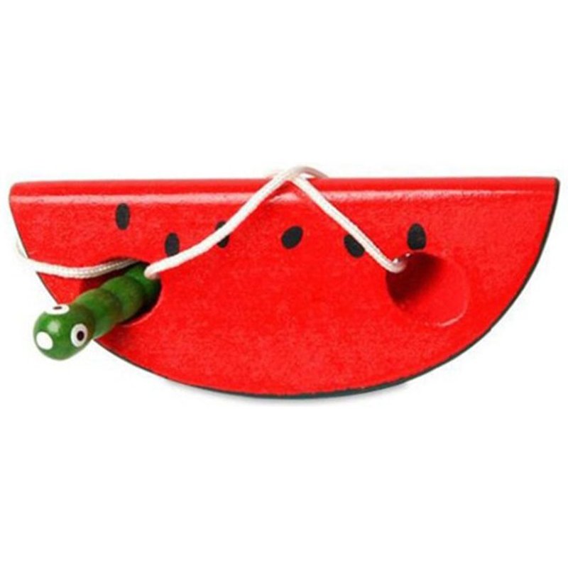 Jouets éducatifs Montessori pour bébés de 0 à 7 ans, jeu d'apprentissage en bois, ver en bois, manger des fruits, pour enfants de 0 à 7 ans, pomme, pêche et pastèque