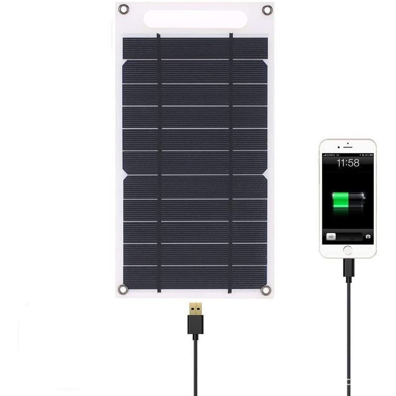 1 Chargeur Solaire De 10 Watts Chargement De Téléphone Portable Avec Des Panneaux Solaires Ultra-Léger Et Étanche Sortie Usb