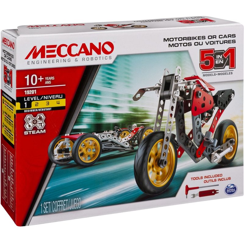 MECCANO VOITURE ET MOTO - 5 MODELES Meccano