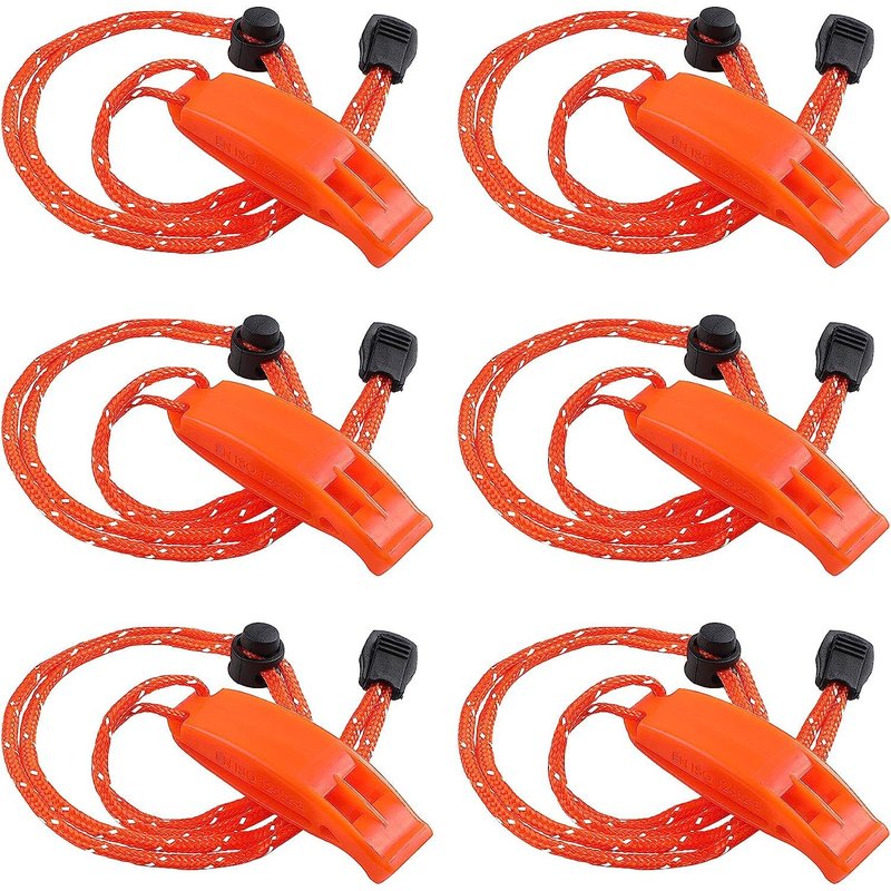 Sifflet De Sauvetage De Sécurité 6 Pièces Avec Lanière Réfléchissante Réglable Sifflet En Plastique D'urgence Sifflet D'océan