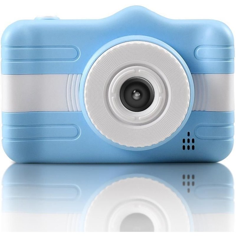 Appareil photo numérique HD pour enfants double caméra à mise au point automatique jouet bleu (carte mémoire 32G + lecteur de carte)