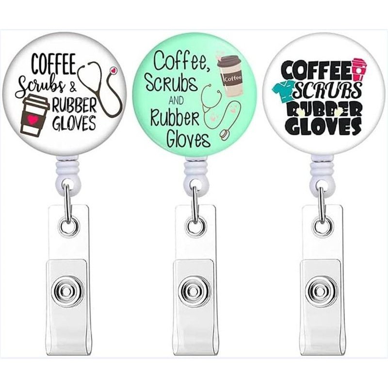 3 Badges En Cristal Rouleau Café Facile À Tirer Bouton Bureau Nom Étiquette Clip Facile À Tirer