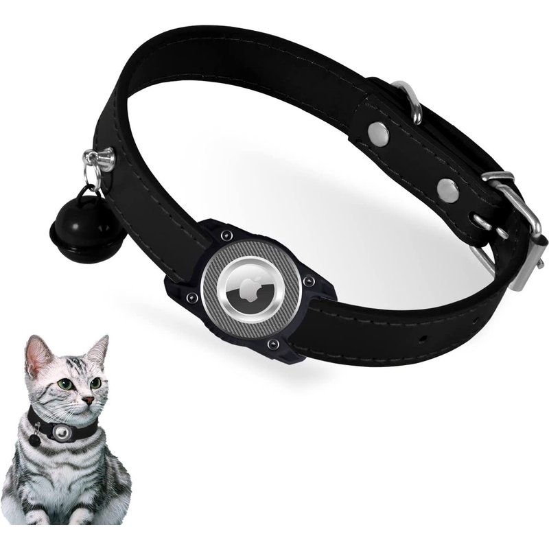 Collier Chat-Noir Collier Pour Chat Airtag Support Airtag Boucle De Sécurité,Collier Chat Personnalisé