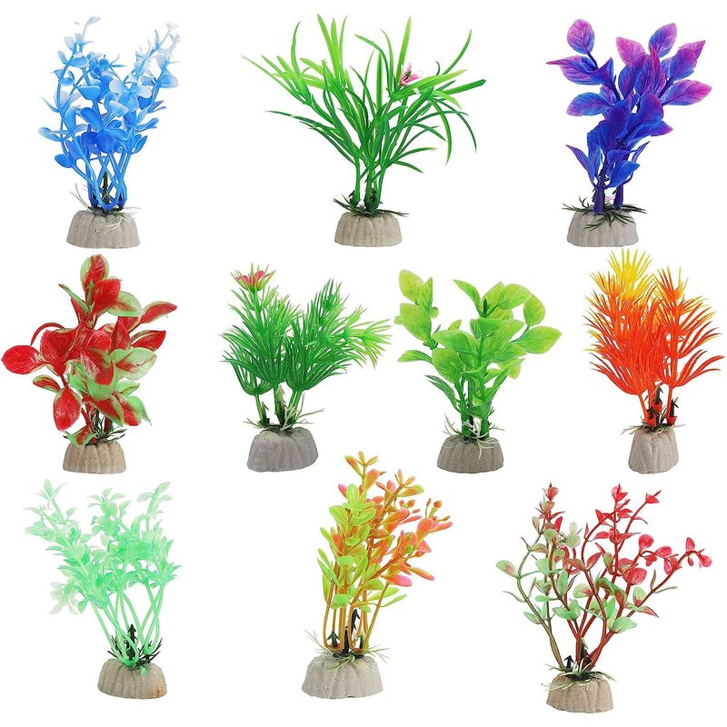 10 Pièces Aquarium Plantes D'aquarium, Petit Aquarium En Plastique Simulation Plantes Aquatiques Décoratif Aquarium Aquarium Petit Étang Décoration De Fausses Fleurs