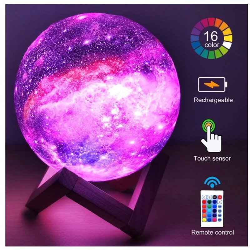 3d Moon Light Enfants Veilleuse Lumière 16 Couleurs Led Lumière Avec Re