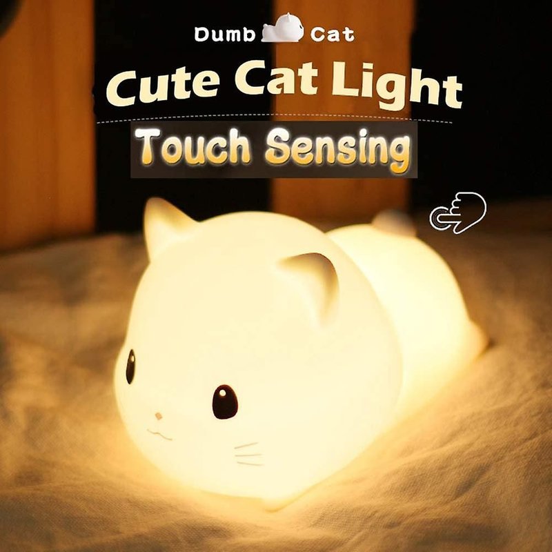 Veilleuse Led Pour Enfants, Lampe De Chambre De Bébé En Silicone Souple Chat Mignon,