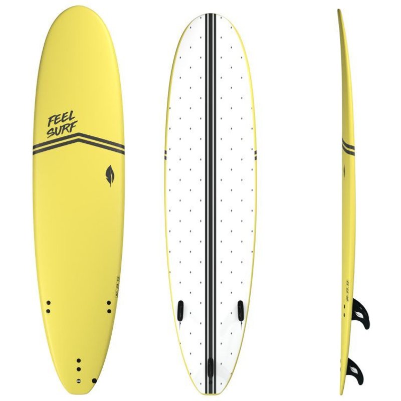Planche De Surf En Mousse 8' Feel Surf - 8'0 X 23 X 3 5/16 - 69.52l - Jaune