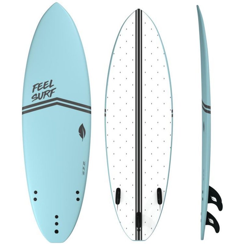 Planche De Surf En Mousse 6' Feel Surf - 6' X 21' X 2'' 3/4 - 40,8l - Bleu