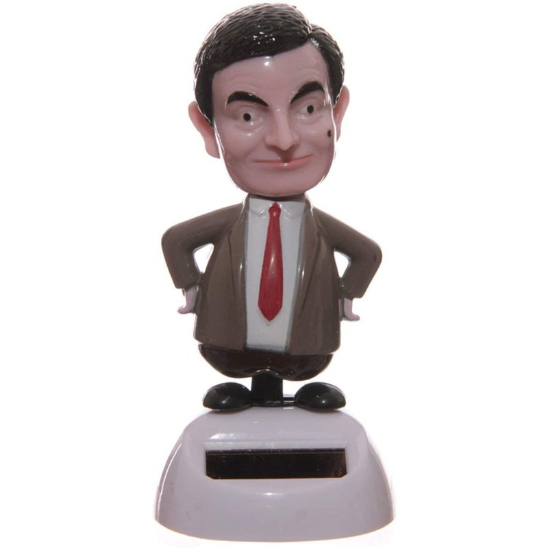 Puckator Ff46 Figurine Solaire, Mr Bean Plastique, Kaki/Blanc/Rose/Rouge/Noir, 5,5 X 5 X 10,5 Cm