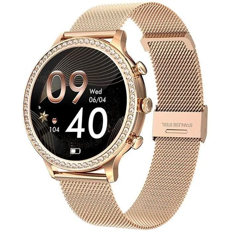 Montre Intelligente Pour Femmes,Montre Pour Android Et Ios,Cran Tactile De 1,32, Fréquence Cardiaque Moniteur De Sommeil Podomètr