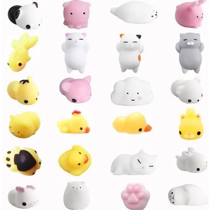 FS51454 24pcs Squishy Kawaii Squishies Animaux Slow Rising Squeeze Animal Stress Reliever Anti Stress Jouet Multicolore