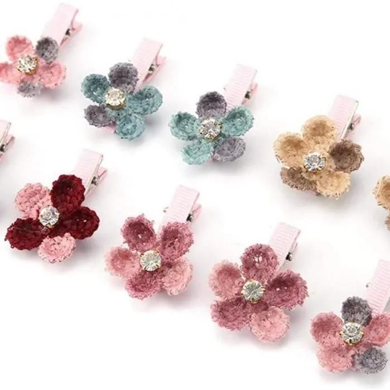 10 Pièces Pince À Cheveux Florale En Épingle À Cheveux Mignon Animal De Compagnie Petit Chien Accessoires De Toilettage De Cheveux