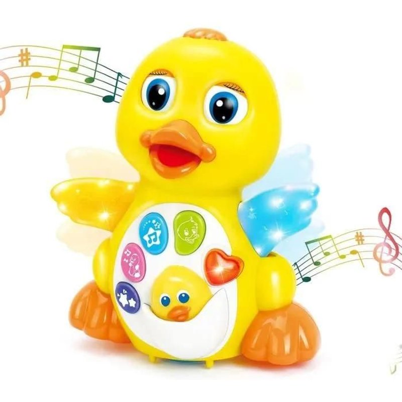 Jouet Musical Bébé Canard 6-18 Mois, Jouet Rampants Avec Musique Et Lumières Jouet Bébé Interactif DApprentissage Jouet DActivit